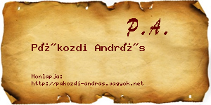 Pákozdi András névjegykártya