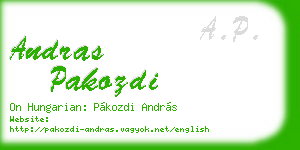 andras pakozdi business card