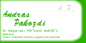 andras pakozdi business card